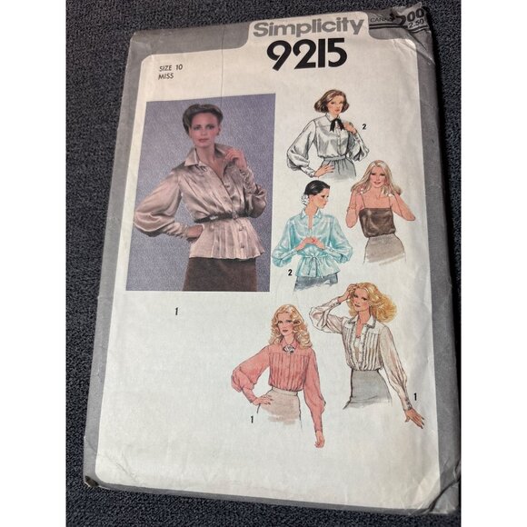Simplicity 9215 Vintage 1979 Misses Blouse Sewing Pattern Size 10 Multiple Style - Picture 5 of 5